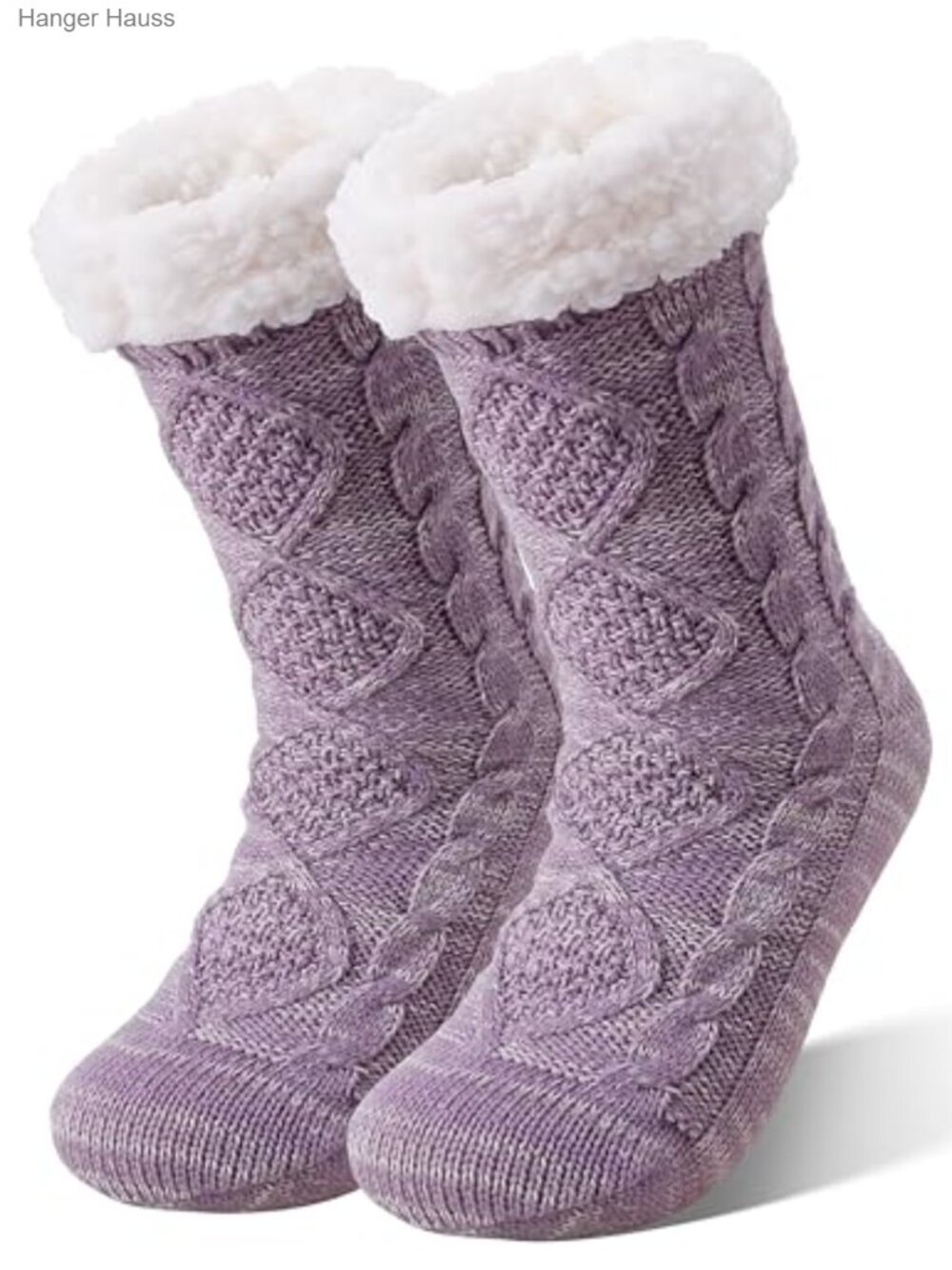 Thick Fleece Lined Fuzzy Slipper Socks with Grips Cozy Winter Warm
